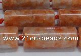 CCA466 15.5 inches 12*30mm tube orange calcite gemstone beads