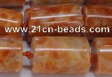 CCA467 15.5 inches 15*22mm tube orange calcite gemstone beads