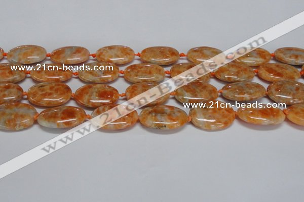 CCA484 15.5 inches 18*25mm oval orange calcite gemstone beads