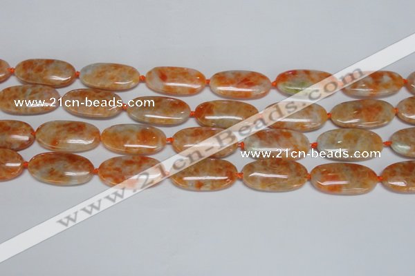 CCA485 15.5 inches 15*30mm oval orange calcite gemstone beads