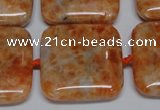 CCA494 15.5 inches 25mm square orange calcite gemstone beads