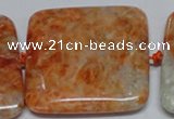 CCA497 15.5 inches 40mm square orange calcite gemstone beads