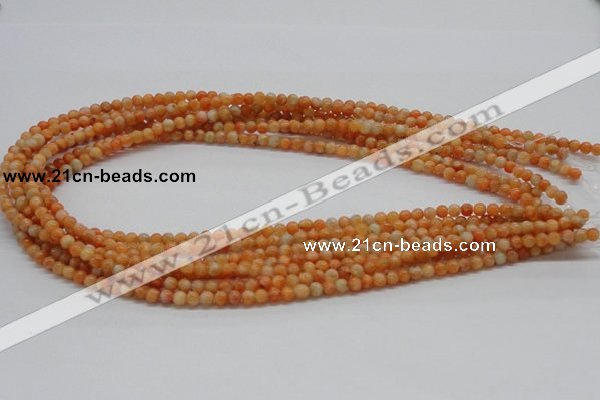 CCA50 15.5 inches 4mm round orange calcite gemstone beads wholesale