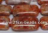 CCA500 15.5 inches 15*30mm rectangle orange calcite gemstone beads