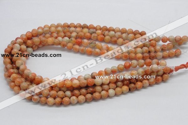 CCA51 15.5 inches 8mm round orange calcite gemstone beads wholesale