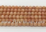 CCA515 15.5 inches 8mm round peach calcite gemstone beads