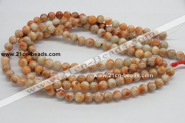 CCA52 15.5 inches 10mm round orange calcite gemstone beads wholesale