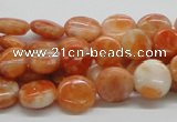 CCA54 15.5 inches 12mm flat round orange calcite gemstone beads