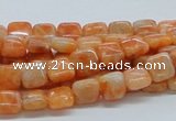 CCA56 15.5 inches 8*8mm square orange calcite gemstone beads