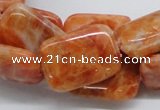 CCA59 15.5 inches 18*25mm rectangle orange calcite gemstone beads