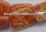 CCA60 15.5 inches 22*30mm rectangle orange calcite gemstone beads