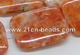 CCA61 15.5 inches 30*40mm rectangle orange calcite gemstone beads