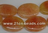 CCA66 15.5 inches 18*25mm oval orange calcite gemstone beads