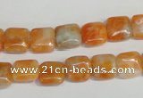 CCA71 15.5 inches 10*10mm square orange calcite gemstone beads