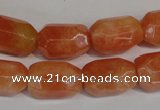 CCA76 15.5 inches 13*18mm faceted nuggets orange calcite gemstone beads