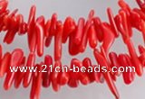 CCB02 15.5 inch 2*8mm irregular branch red coral beads Wholesale