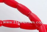 CCB04 15.5 inches 5*10mm tube shape red coral beads Wholesale