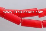 CCB05 15.5 inches 5*10mm column shape red coral beads Wholesale