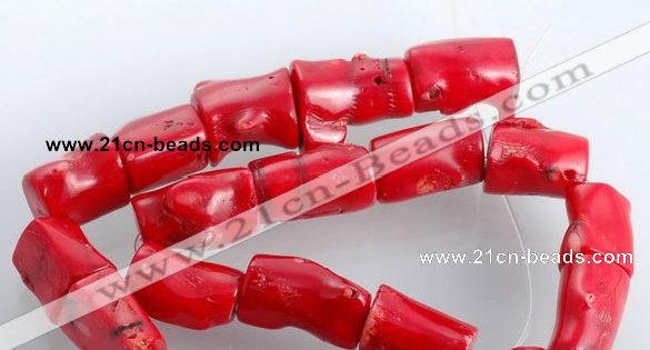 CCB06 15.5 inches 15*20mm irregular red coral beads Wholesale