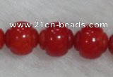 CCB08 15.5 inches 6*7mm lantern shape red coral beads Wholesale