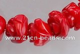 CCB09 15.5 inches 9-10mm rose shape red coral beads Wholesale