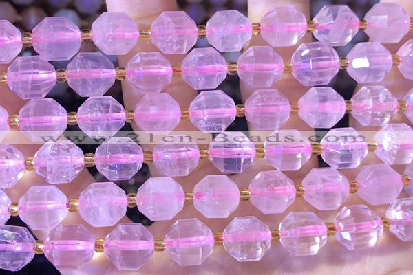 CCB1000 15 inches 9*10mm faceted rose quartz beads