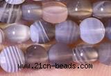 CCB1052 15 inches 4mm faceted coin botswana agate beads