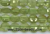 CCB1153 15 inches 4mm faceted coin peridot beads