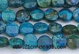 CCB1154 15 inches 4mm faceted coin turquoise beads