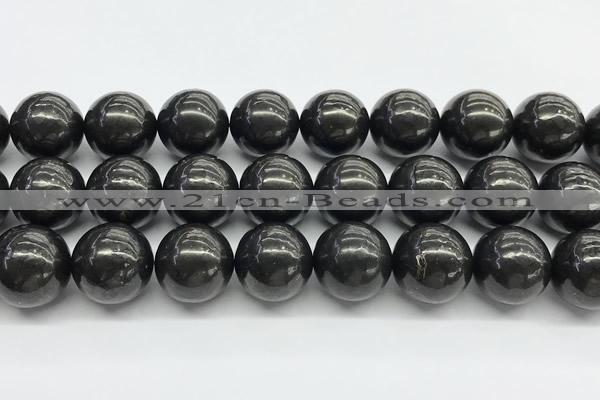 CCB1181 15 inches 16mm round shungite gemstone beads