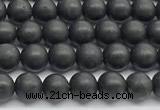 CCB1185 15 inches 4mm round matte shungite gemstone beads