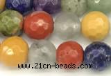 CCB1230 15 inches 6mm faceted round mixed gemstone beads