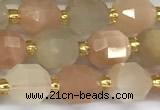 CCB1245 15 inches 7*8mm faceted moonstone gemstone beads