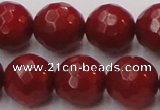 CCB125 15.5 inches 10mm faceted round red coral beads wholesale