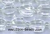 CCB1260 15 inches 9*10mm faceted white crystal beads