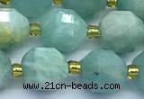 CCB1264 15 inches 9*10mm faceted amazonite gemstone beads