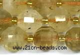 CCB1289 15 inches 9mm - 10mm faceted citrine gemstone beads