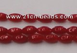 CCB130 15.5 inches 3*6mm rice red coral beads strand wholesale