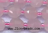 CCB1300 15 inches 7mm - 8mm faceted rose quartz beads