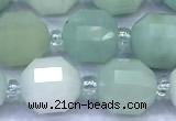 CCB1306 15 inches 9mm - 10mm faceted amazonite beads