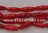 CCB131 15.5 inches 3*9mm rice red coral beads strand wholesale