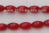 CCB133 15.5 inches 5*7mm rice red coral beads strand wholesale