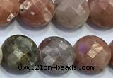 CCB1339 15 inches 8mm faceted coin gemstone beads