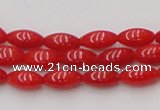 CCB134 15.5 inches 4*8mm rice red coral beads strand wholesale