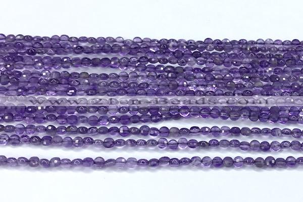 CCB1357 15 inches 2.5mm faceted coin amethyst beads