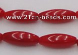 CCB136 15.5 inches 5*12mm rice red coral beads strand wholesale