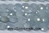 CCB1368 15 inches 4mm faceted coin aquamarine beads