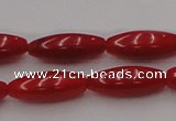 CCB137 15.5 inches 5*13mm rice red coral beads strand wholesale