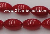 CCB138 15.5 inches 7*11mm rice red coral beads strand wholesale