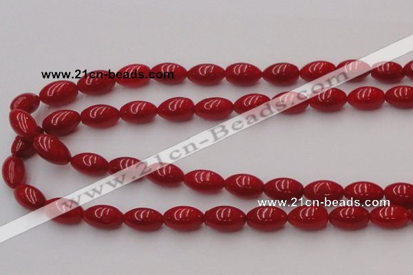 CCB138 15.5 inches 7*11mm rice red coral beads strand wholesale